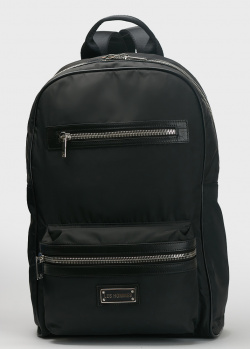 Черный рюкзак Les Hommes с логотипом бренда, фото
